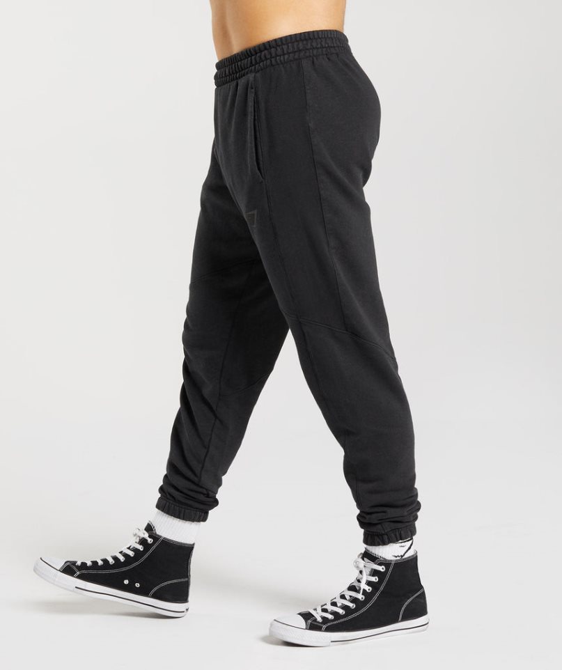 Gymshark Power Washed Jogginghose Herren Schwarz | AT-85-FBRC