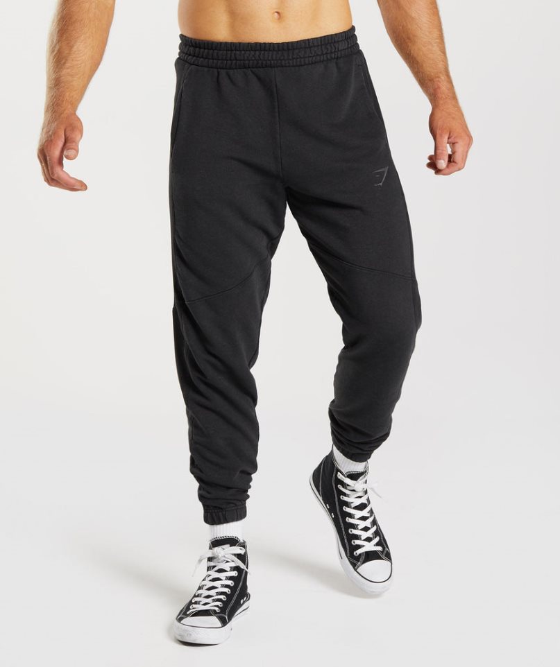 Gymshark Power Washed Jogginghose Herren Schwarz | AT-85-FBRC