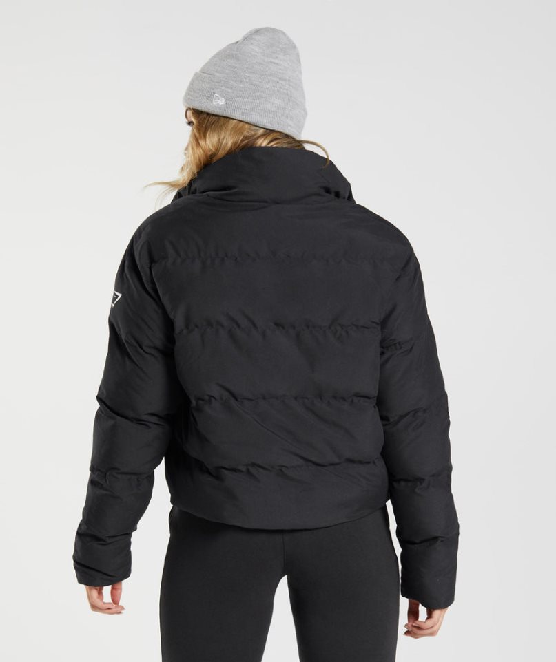 Gymshark Puffer Jacke Damen Schwarz | AT-70-PWXK