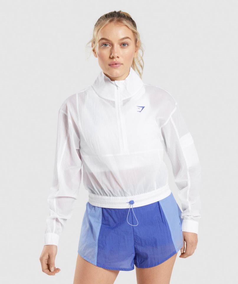 Gymshark Pulse Woven Jacke Damen Weiß | AT-60-OVCK