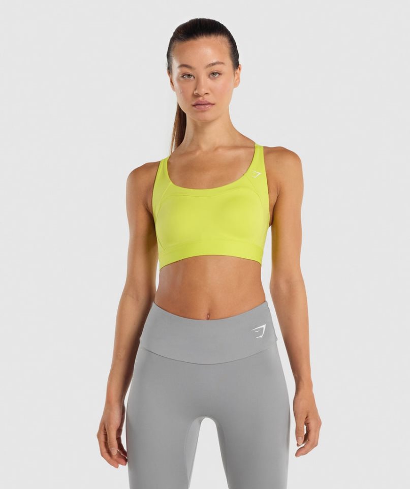 Gymshark Racer Back Sport Bh Damen Gelb | AT-90-KZOX