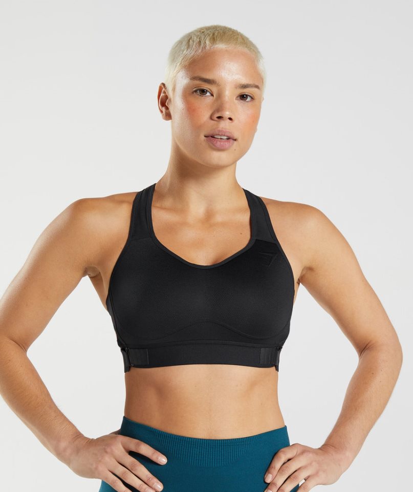 Gymshark Racerback High Support Sport Bh Damen Schwarz | AT-35-ZXCF