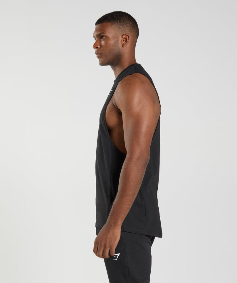 Gymshark React Drop Arm Muskelshirt Herren Schwarz | AT-01-WHRB