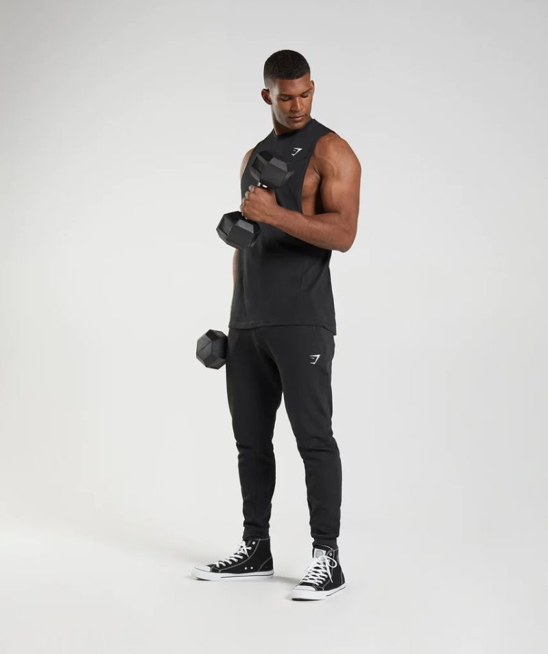 Gymshark React Drop Arm Muskelshirt Herren Schwarz | AT-01-WHRB