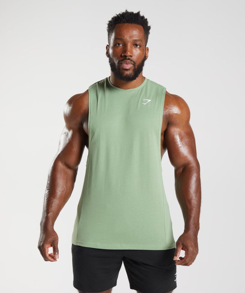 Gymshark React Drop Arm Muskelshirt Herren Mintfarben | AT-08-UKAD