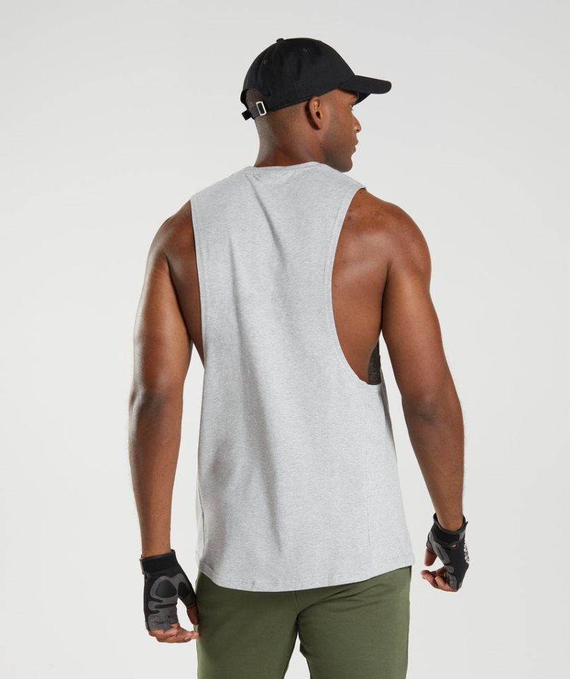 Gymshark React Drop Arm Muskelshirt Herren Hellgrau | AT-59-TJQI