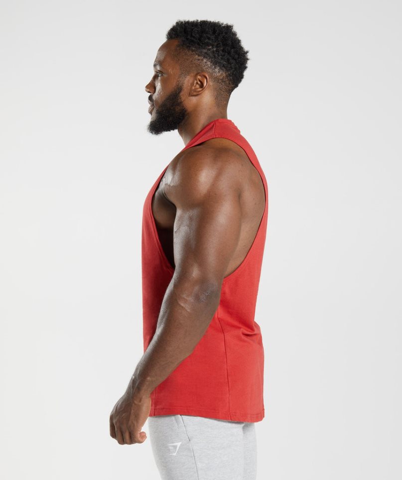 Gymshark React Drop Arm Muskelshirt Herren Rot | AT-78-FOEL