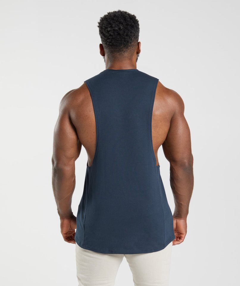 Gymshark React Drop Arm Muskelshirt Herren Navy | AT-81-FHUW