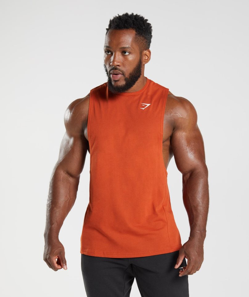 Gymshark React Drop Arm Muskelshirt Herren Orange | AT-95-NZCT