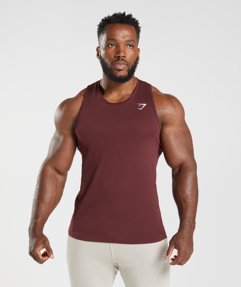 Gymshark React Muskelshirt Herren Bordeaux | AT-34-XKOT