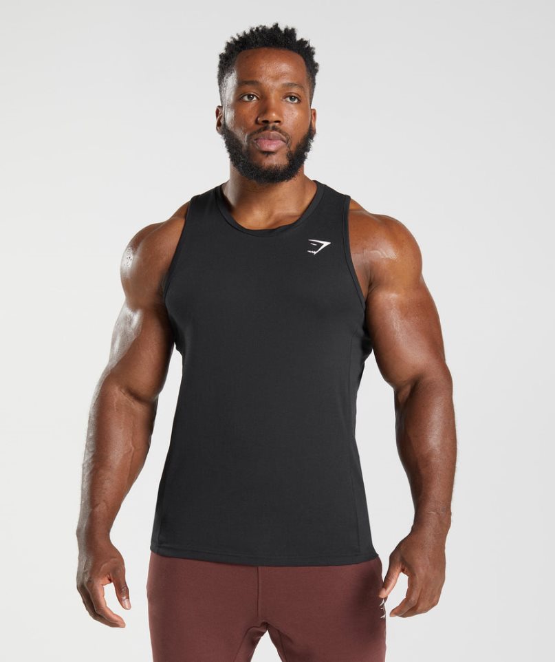 Gymshark React Muskelshirt Herren Schwarz | AT-95-ZENT