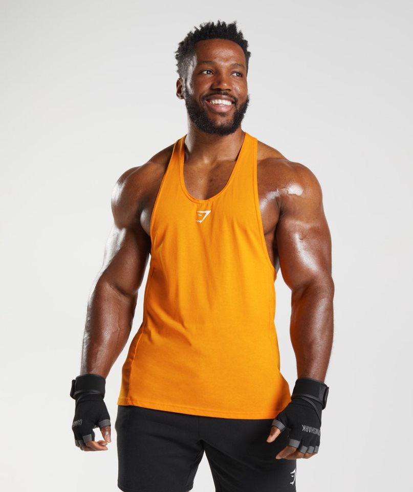 Gymshark React Stringer Muskelshirt Herren Orange | AT-65-XGLD