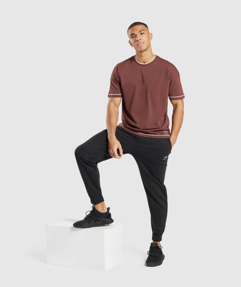 Gymshark Recess T-shirts Herren Bordeaux | AT-34-JMFW