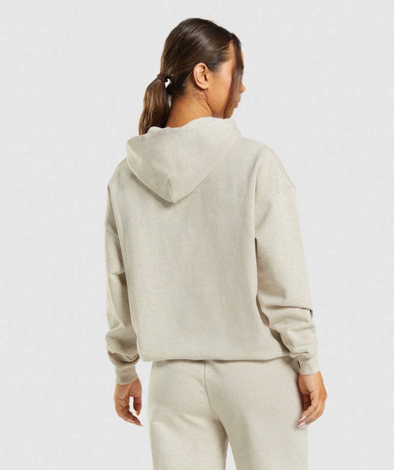 Gymshark Rest Day Sweats Hoodie Damen Beige | AT-81-GEKS