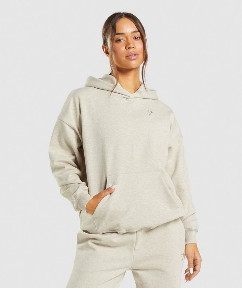 Gymshark Rest Day Sweats Hoodie Damen Beige | AT-81-GEKS