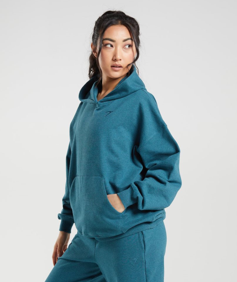 Gymshark Rest Day Sweats Hoodie Damen Türkis | AT-35-DFES