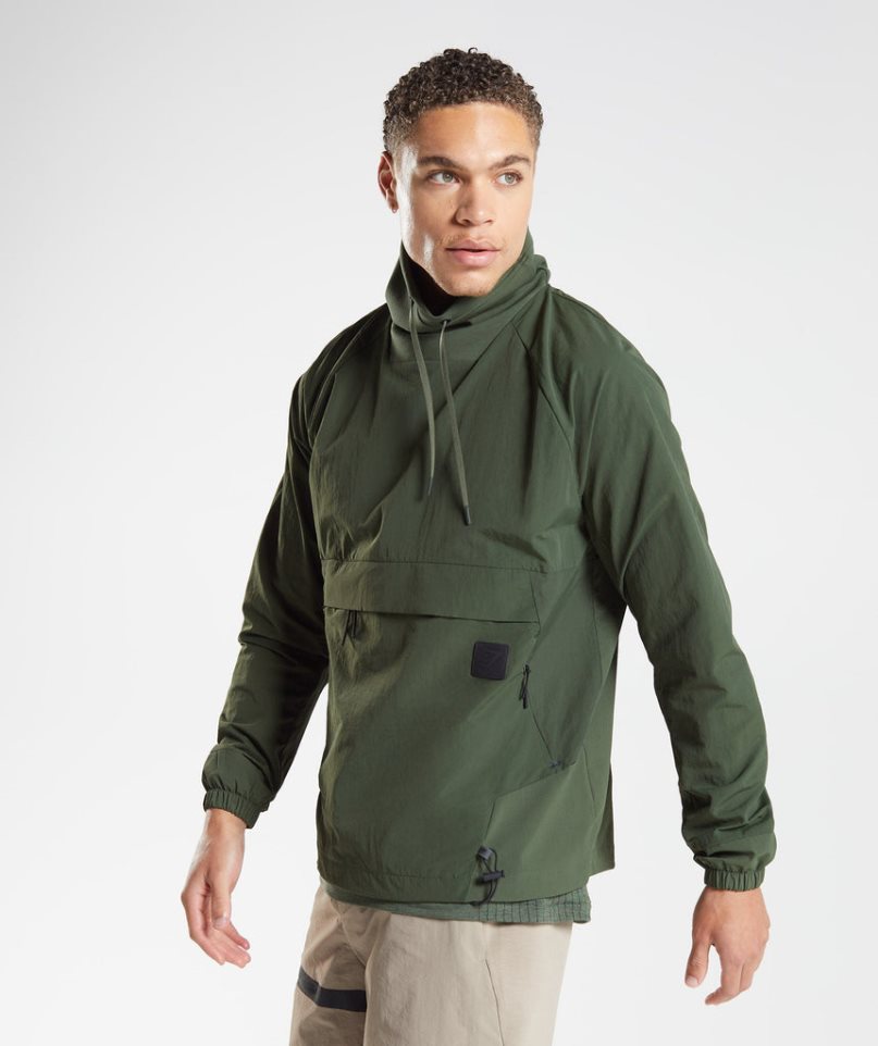 Gymshark Retake Anorak Sweatshirts Herren Olivgrün | AT-09-MQDH