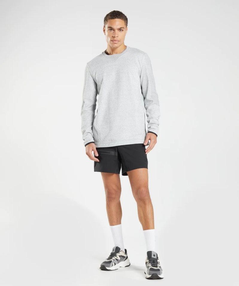 Gymshark Retake Crew Sweatshirts Herren Hellgrau | AT-54-XFAQ