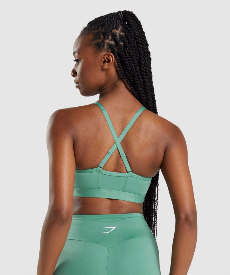 Gymshark Ruched Sport Bh Damen Grün | AT-47-FJVR