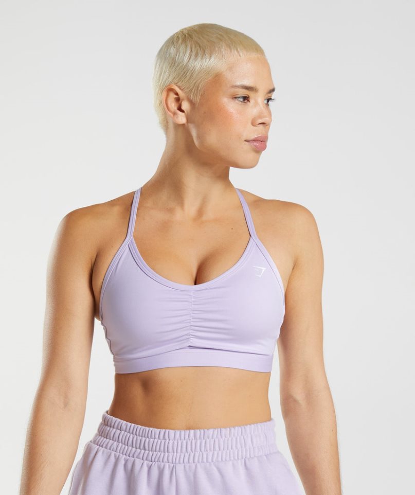 Gymshark Ruched Sport Bh Damen Helllila | AT-78-RVSW