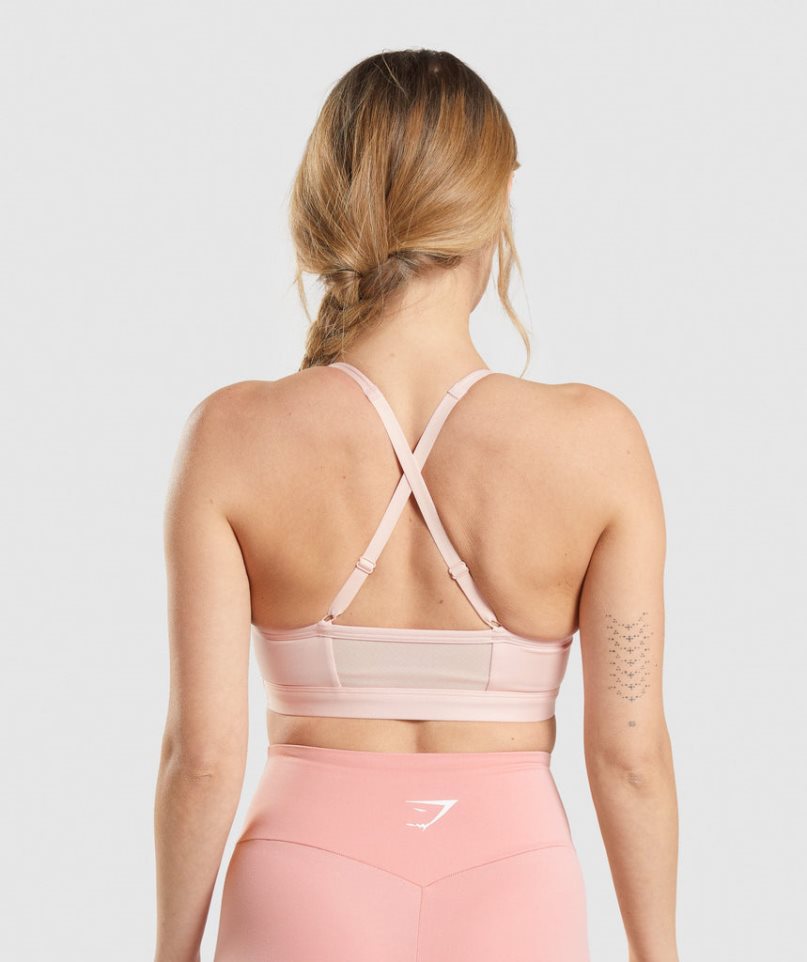 Gymshark Ruched Sport Bh Damen Hellrosa | AT-12-BFWD