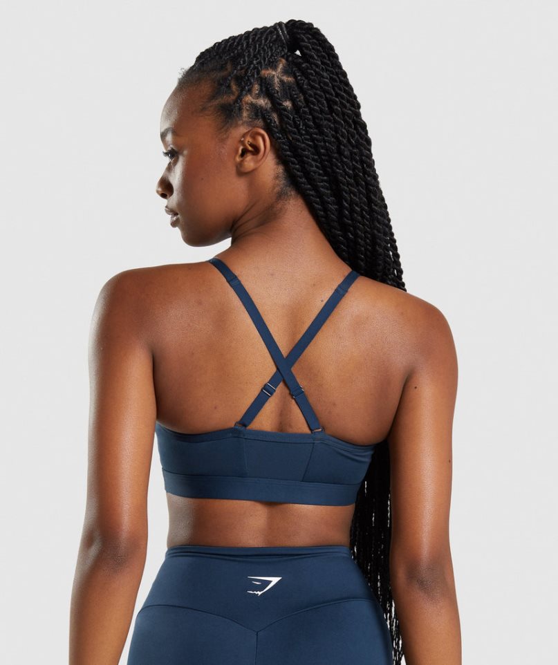 Gymshark Ruched Sport Bh Damen Navy | AT-59-MEQC