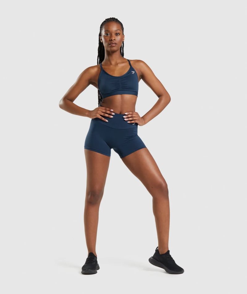 Gymshark Ruched Sport Bh Damen Navy | AT-59-MEQC