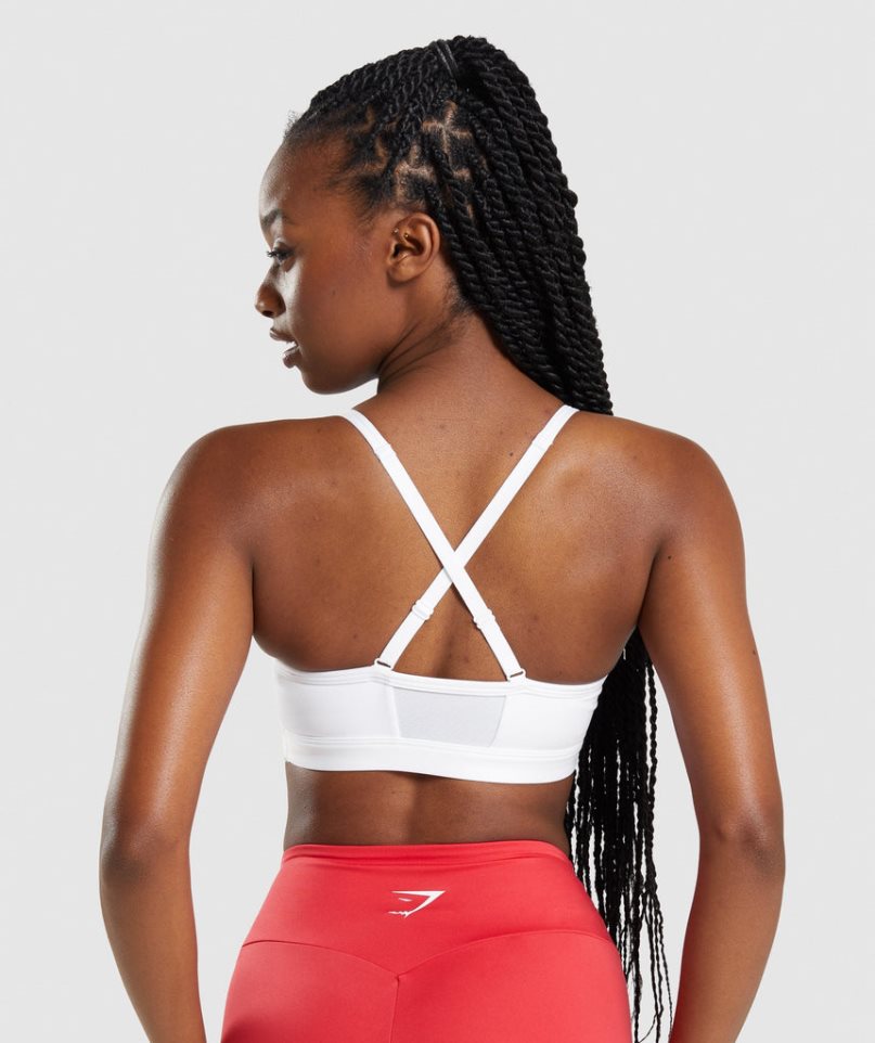 Gymshark Ruched Sport Bh Damen Weiß | AT-27-AKPM