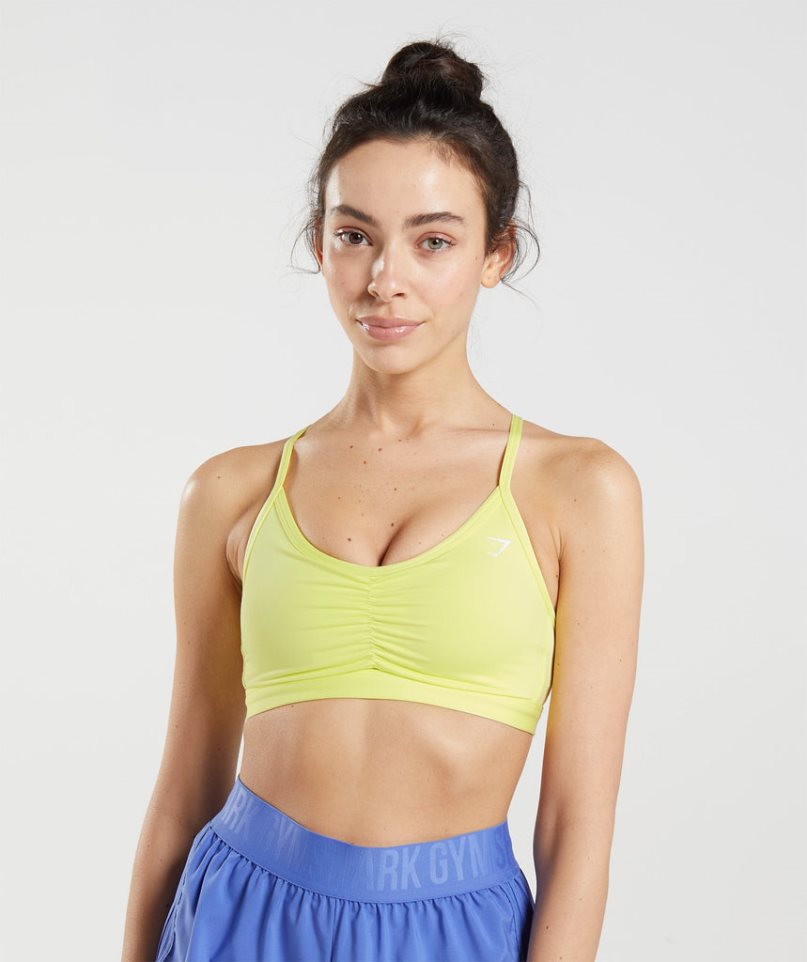 Gymshark Ruched Sport Sport Bh Damen Gelb | AT-64-KMQZ