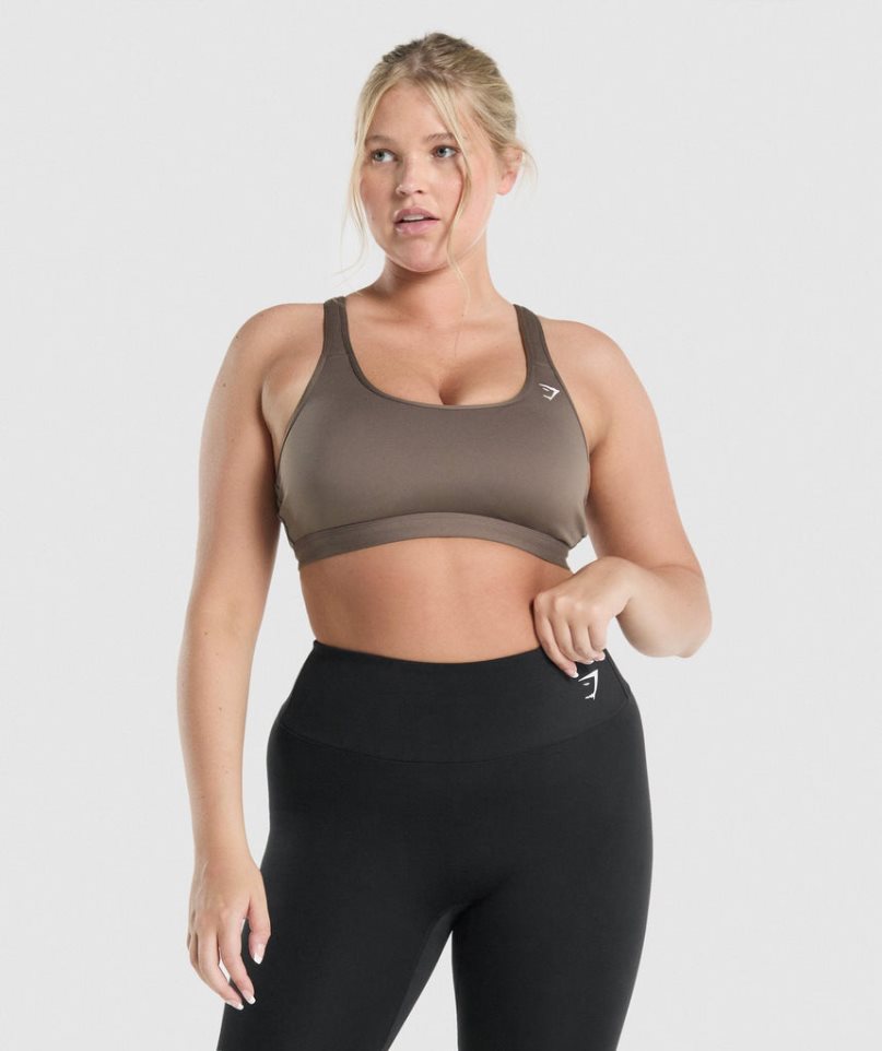 Gymshark Scoop Neck Sport Bh Damen Braun | AT-74-IBRH