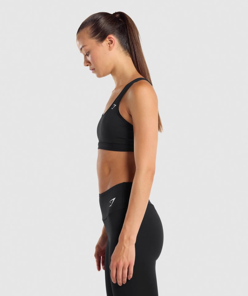 Gymshark Scoop Neck Sport Bh Damen Schwarz | AT-26-HYKF