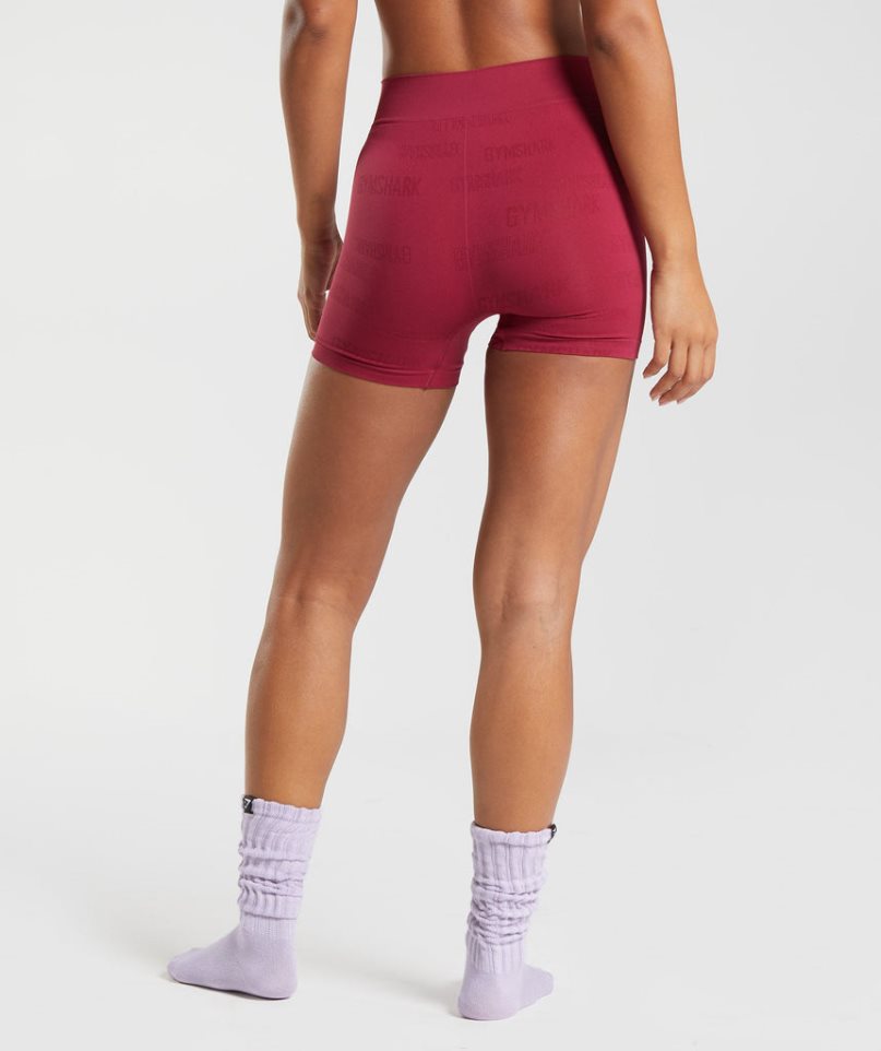 Gymshark Seamless Jacquard Boxers Unterwäsche Damen Rosa | AT-31-ENZS