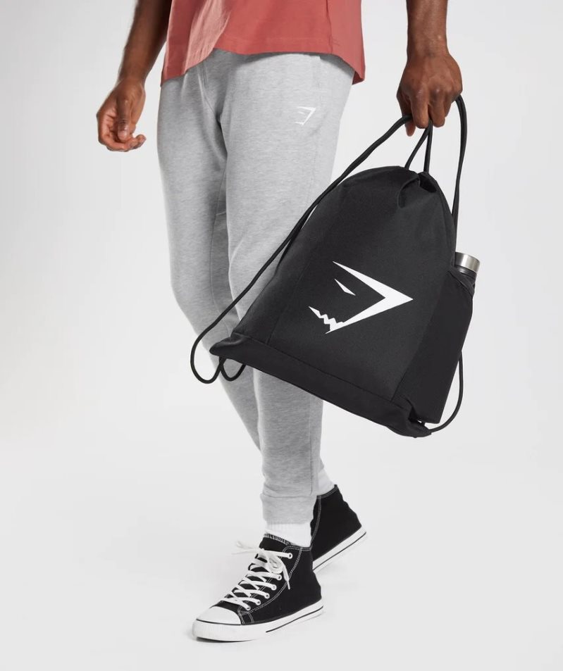 Gymshark Sharkhead Gymsack Bucket Tasche Schwarz | AT-19-OHDT