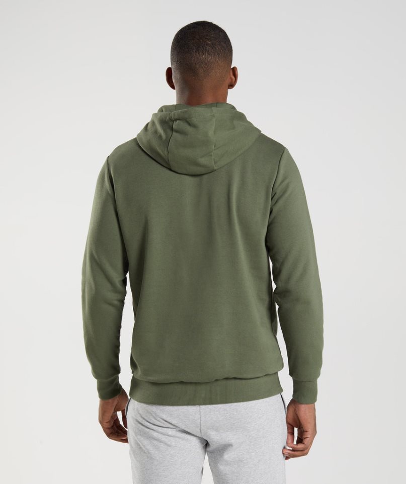 Gymshark Sharkhead Infill Hoodie Herren Olivgrün | AT-09-HZEF