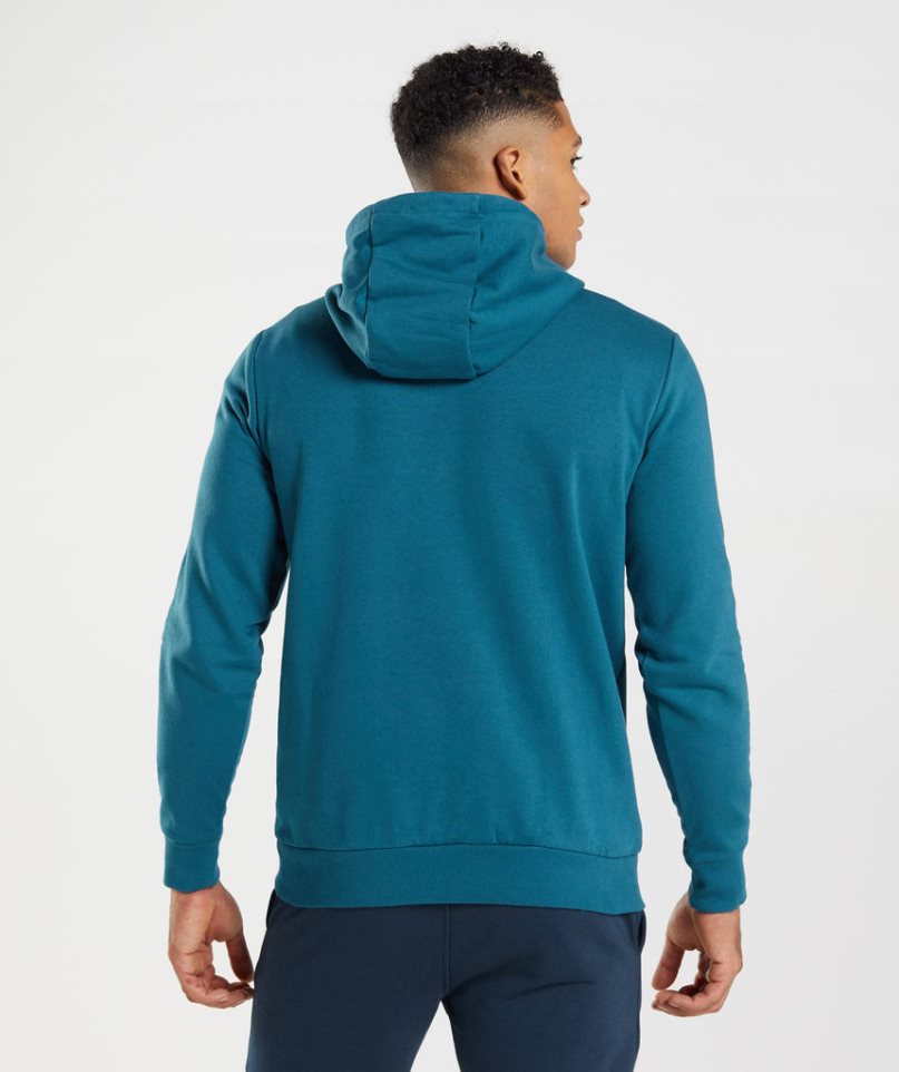 Gymshark Sharkhead Infill Hoodie Herren Blau | AT-23-FYMB