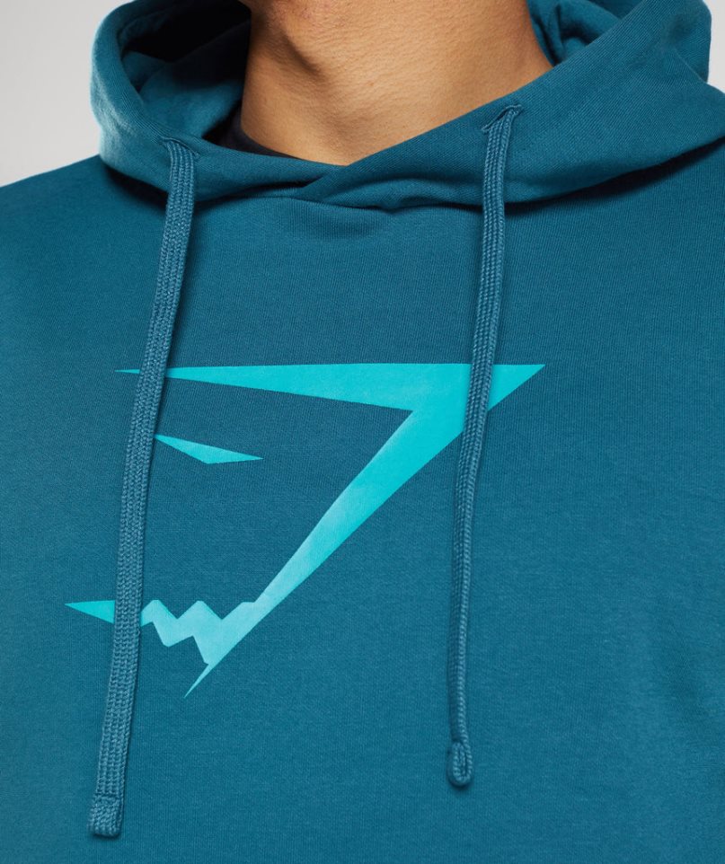 Gymshark Sharkhead Infill Hoodie Herren Blau | AT-23-FYMB