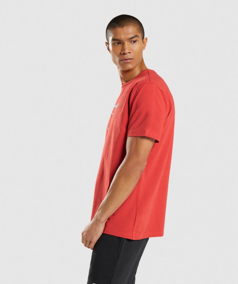 Gymshark Sharkhead Infill T-shirts Herren Rot | AT-43-GYHX