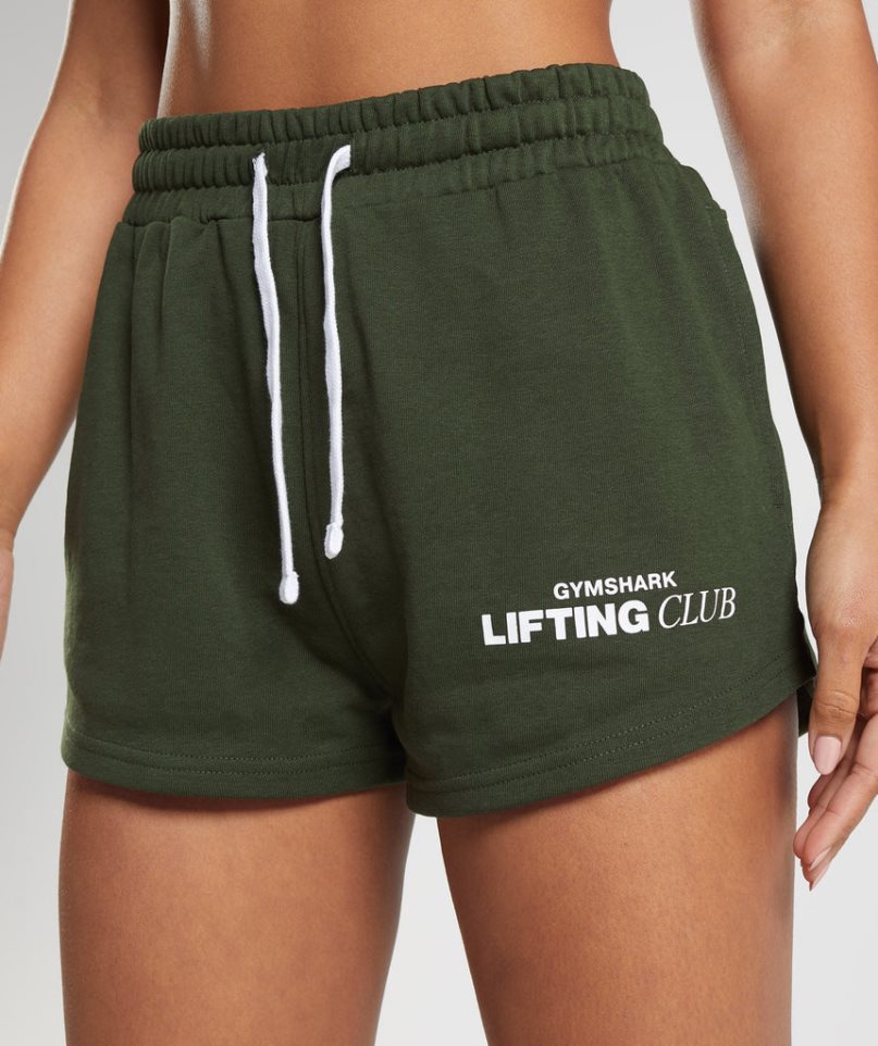 Gymshark Social Club Kurze Hose Damen Olivgrün | AT-21-IDNY