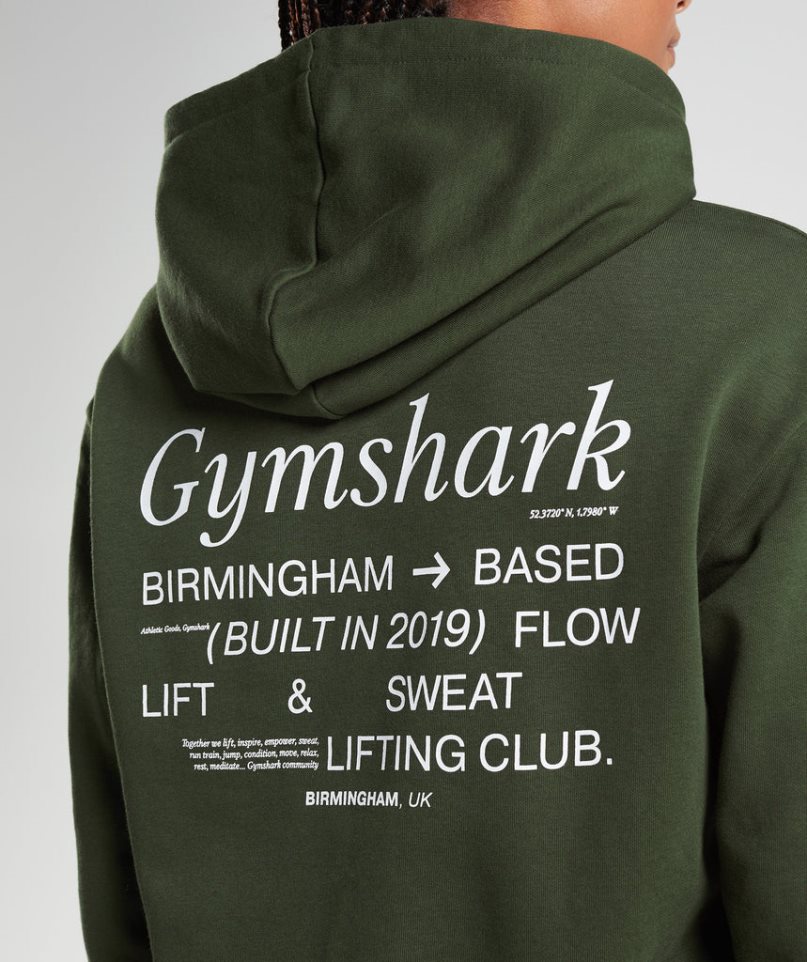 Gymshark Social Club Oversized Hoodie Damen Olivgrün | AT-73-DTMW