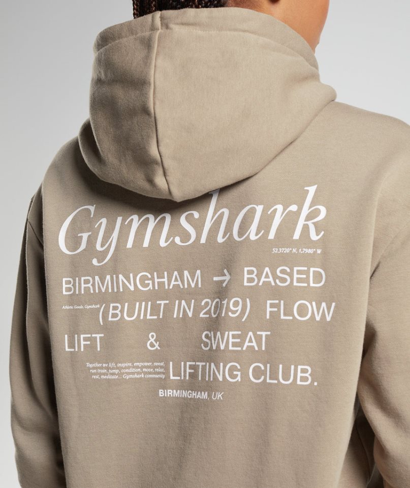 Gymshark Social Club Oversized Hoodie Damen Khaki | AT-86-YOWU