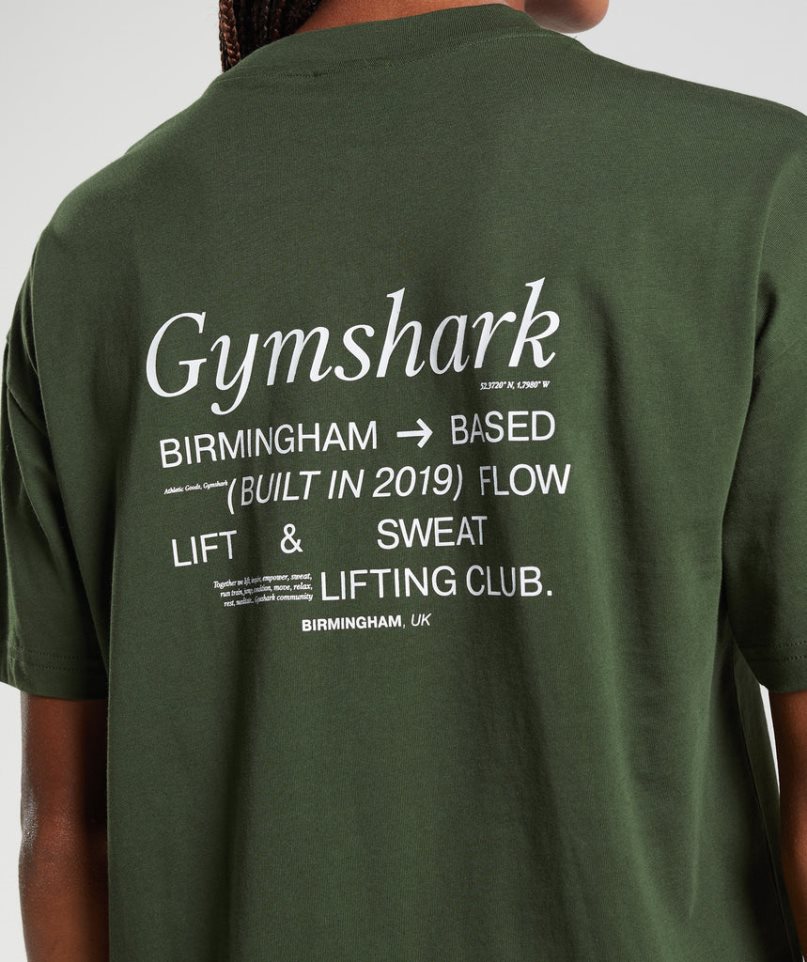 Gymshark Social Club Oversized T-shirts Damen Olivgrün | AT-78-VKEW