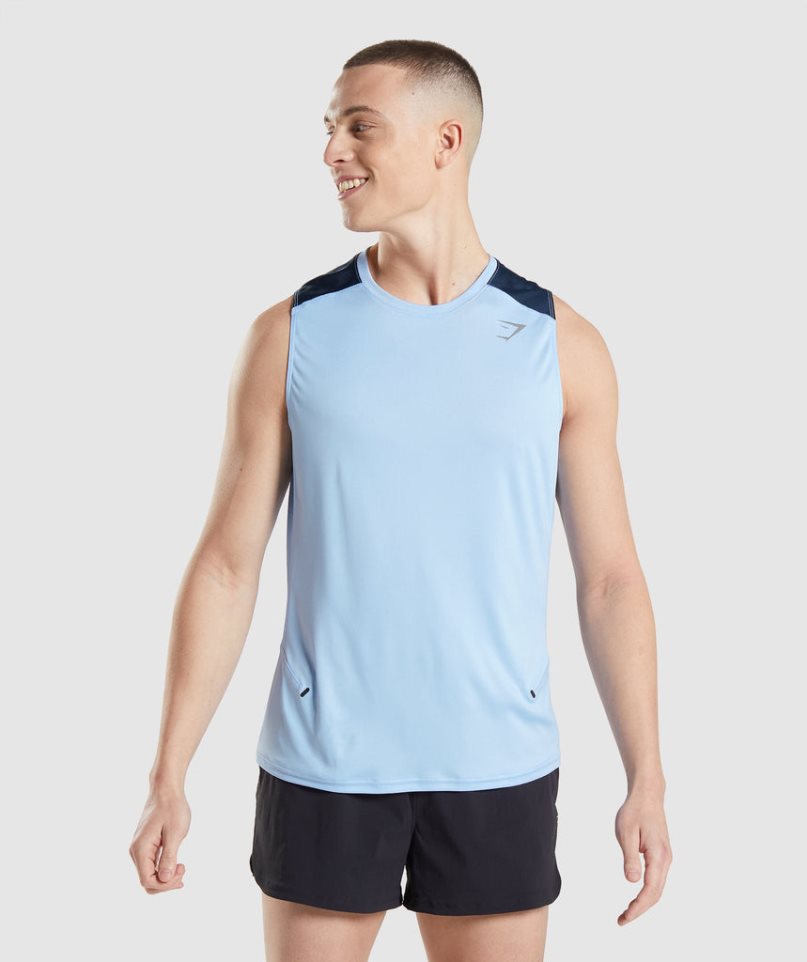 Gymshark Speed Evolve Muskelshirt Herren Blau | AT-06-GHEU