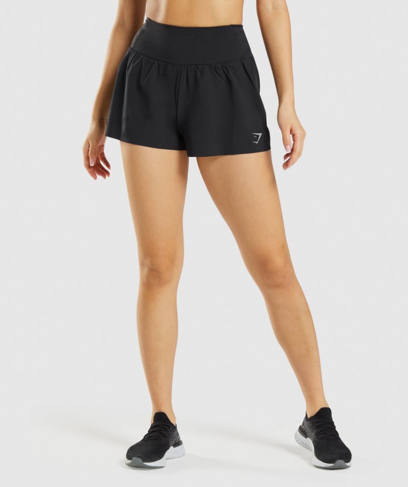 Gymshark Speed Kurze Hose Damen Schwarz | AT-02-GMNW