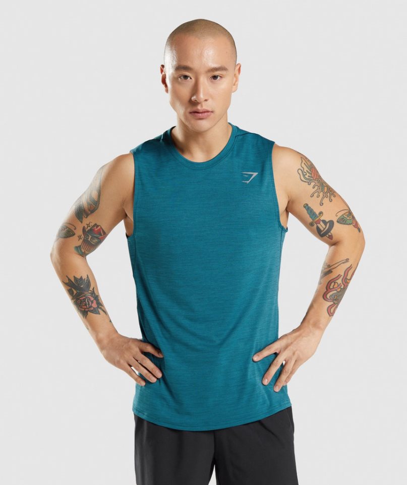 Gymshark Speed Muskelshirt Herren Türkis | AT-48-ATUI