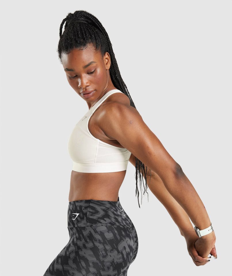 Gymshark Speed Sport Bh Damen Weiß | AT-71-MTBD