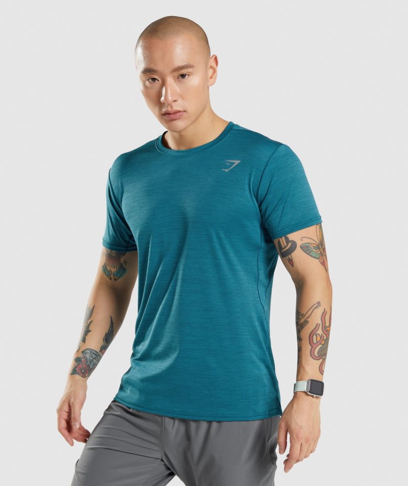 Gymshark Speed T-shirts Herren Türkis | AT-07-WXOM