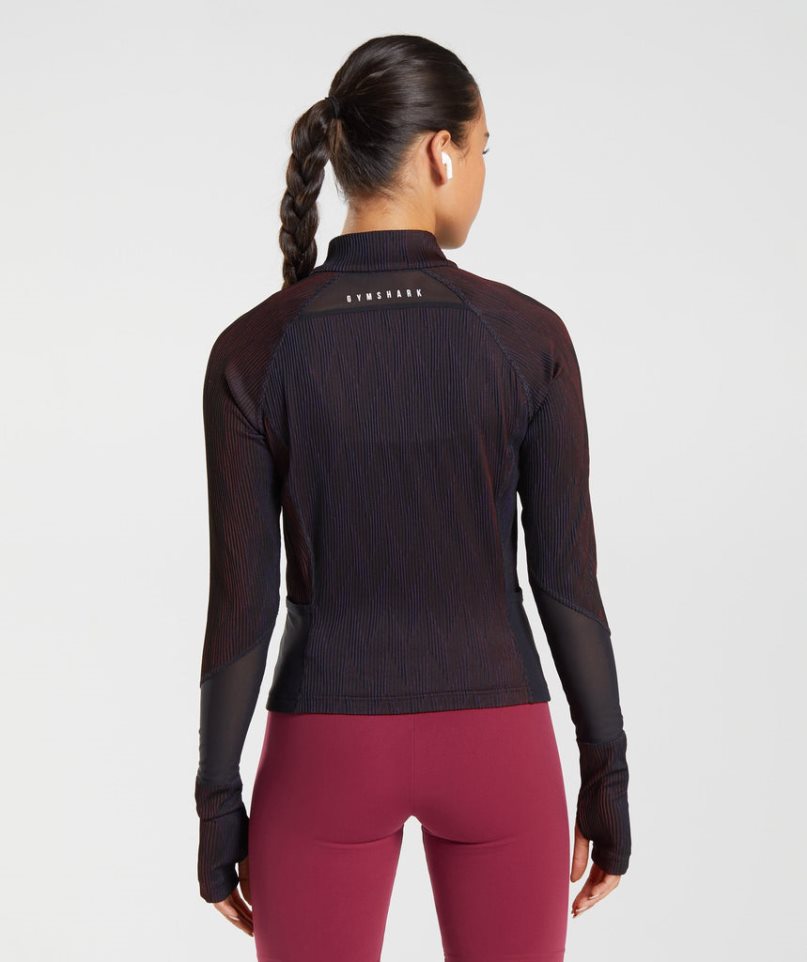 Gymshark Sport 1/4 Zip Sweatshirts Damen Schwarz | AT-60-NAYT