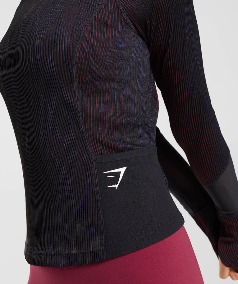 Gymshark Sport 1/4 Zip Sweatshirts Damen Schwarz | AT-60-NAYT