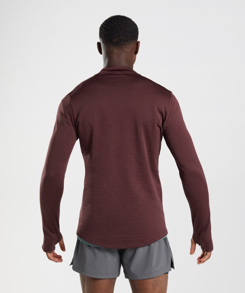 Gymshark Sport 1/4 Zip Sweatshirts Herren Bordeaux | AT-17-NYCP