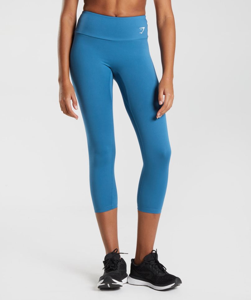 Gymshark Sport 7/8 Leggings Damen Blau | AT-89-FSAN